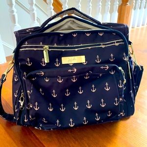 Jujube B.F.F diaper bag- navy anchors